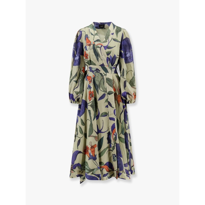Ligea cotton long dress with multicolor print
