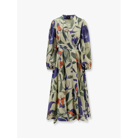 Ligea cotton long dress with multicolor print