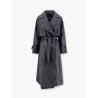 Margherita linen and cotton trench coat with denim effect