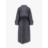 Margherita linen and cotton trench coat with denim effect
