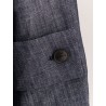 Margherita linen and cotton trench coat with denim effect