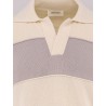 Striped cotton and viscose polo shirt