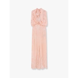 Viscose and silk long dress