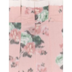 Linen blend long dress with multicolor floral print