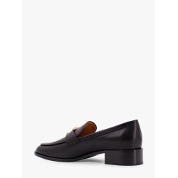 Leather loafer with t-timeless metal logo