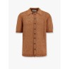 Perforated linen and cotton cardigan