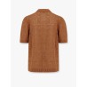 Perforated linen and cotton cardigan