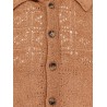 Perforated linen and cotton cardigan