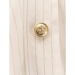 Viscose chemisier dress with lurex striped motif