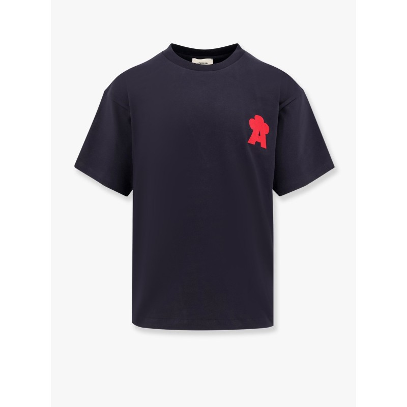 Cotton t-shirt with flocked logo detail