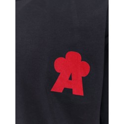Cotton t-shirt with flocked logo detail