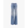 Cotton blend jeans with back logo label