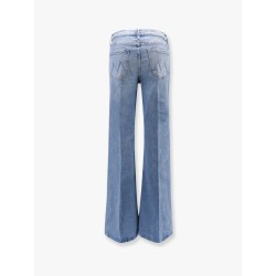 Cotton blend jeans with back logo label