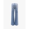 Cotton blend jeans with back logo label