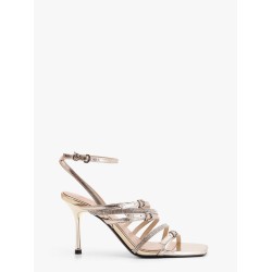 Lisa leather sandals with rhinestone strap detail