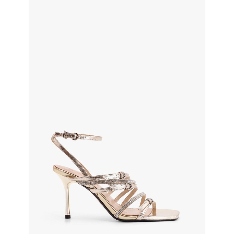 Lisa leather sandals with rhinestone strap detail