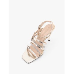 Lisa leather sandals with rhinestone strap detail