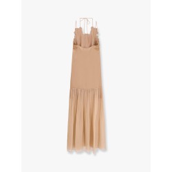 Satin long dress with silk skirt