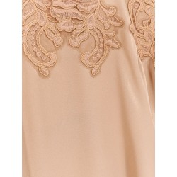 Satin long dress with silk skirt