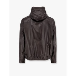 Scritto b-way printed leather jacket