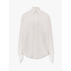 Oversize cotton shirt with knotted details