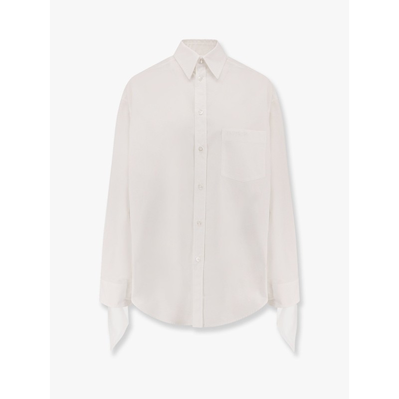 Oversize cotton shirt with knotted details