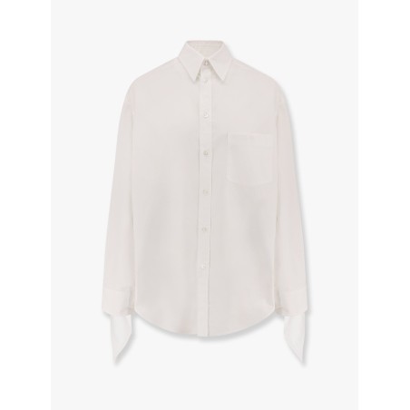 Oversize cotton shirt with knotted details