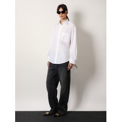 Oversize cotton shirt with knotted details