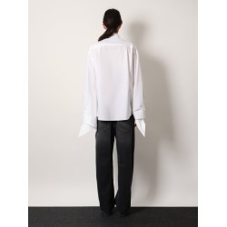 Oversize cotton shirt with knotted details