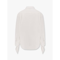 Oversize cotton shirt with knotted details