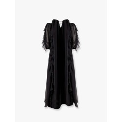Long dress with bustier and rouches