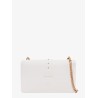 Leather shoulder bag with love birds buckle