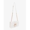 Leather shoulder bag with love birds buckle