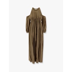 Allenatore georgette long dress with striped motif