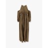 Allenatore georgette long dress with striped motif