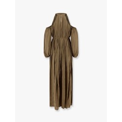 Allenatore georgette long dress with striped motif