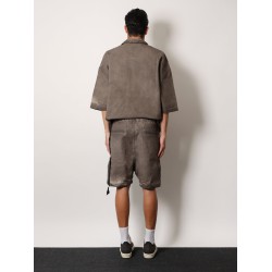 Bauhaus denim bermuda shorts with maxi pockets
