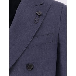 Wool blend blazer with iconic removable brooch