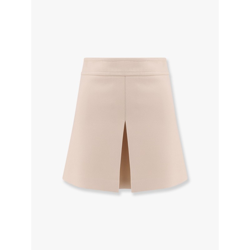 Trapeze mini wool and silk skirt