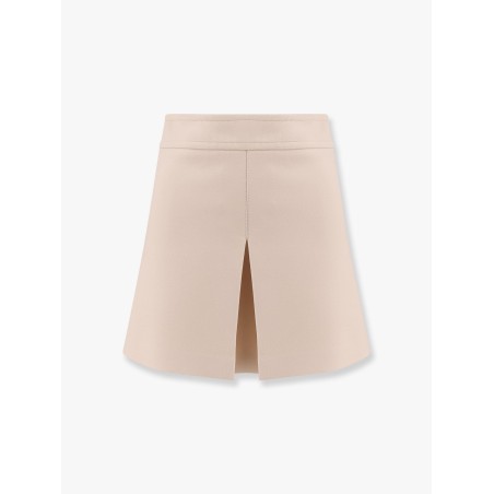 Trapeze mini wool and silk skirt