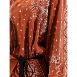 Mesopotamia viscose dress with bandana print and georgette profiles