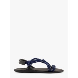 Rope sandals with leather details
