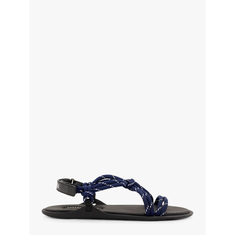 Rope sandals with leather details