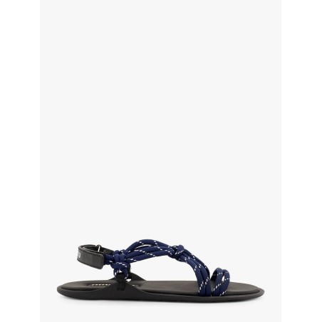 Rope sandals with leather details