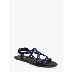 Rope sandals with leather details