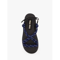 Rope sandals with leather details