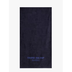 Terry beach towel with stone island marina print