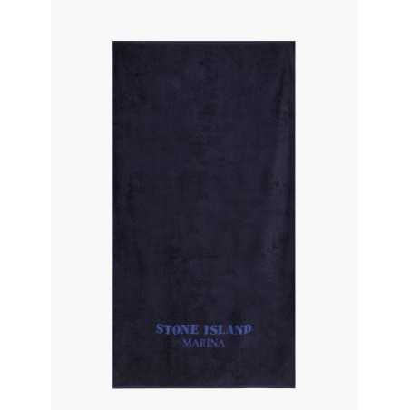 Terry beach towel with stone island marina print