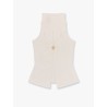 Ribbed knitted top with metal detail