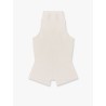 Ribbed knitted top with metal detail